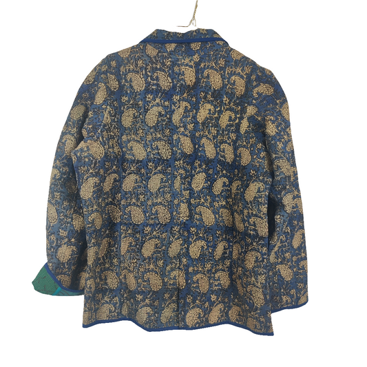 Bagru Kantha jakker med knap, figur syet, nr. 25